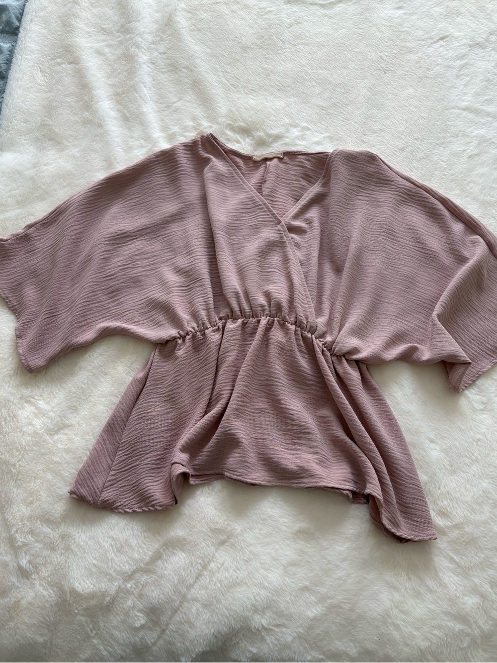 Entro Mauve Wrap-Style Peplum Top